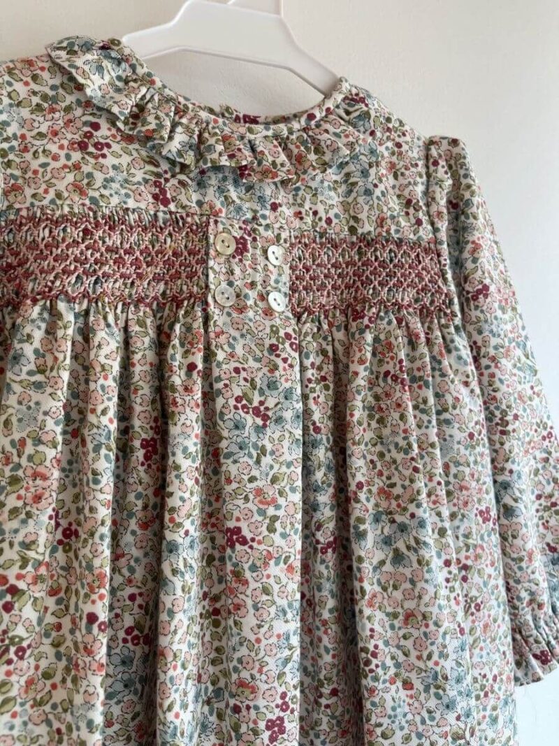 Vestido Santa Clara Flores Marrones-Naranjas